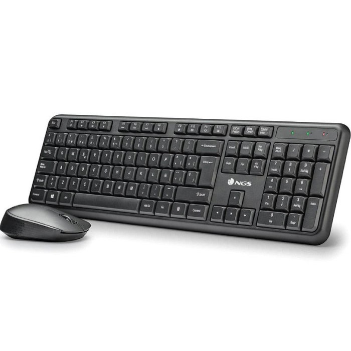 NGS Harmony Kit Teclado y Ratón Inalámbrico Español Negro NGS Harmony Kit Teclado y Ratón Inalámbrico Español Negro